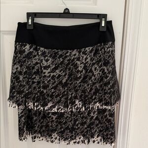 Ann Taylor Black and Gray Lace Mini Skirt Size 4